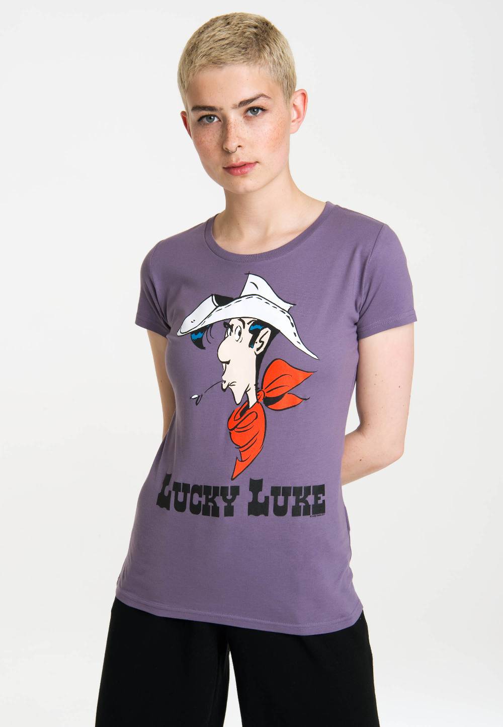 Logoshirt Lucky Luke - Portrait - T-Shirt Print - Damen Fabrik Onlineshop