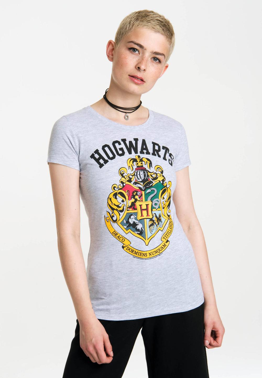 Logoshirt Harry Potter - Hogwarts Logo - T-Shirt Print - Damen Fabrikpreis