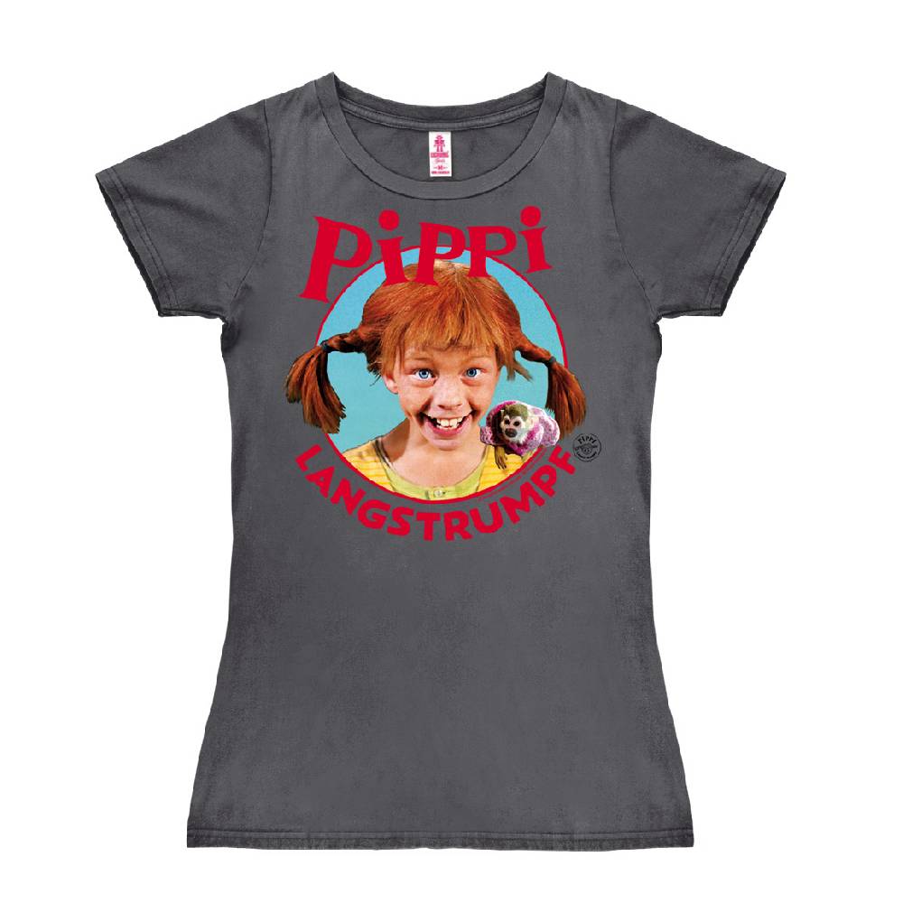Logoshirt Pippi Langstrumpf - Portrait - T-Shirt Print - Damen Versandkostenfrei