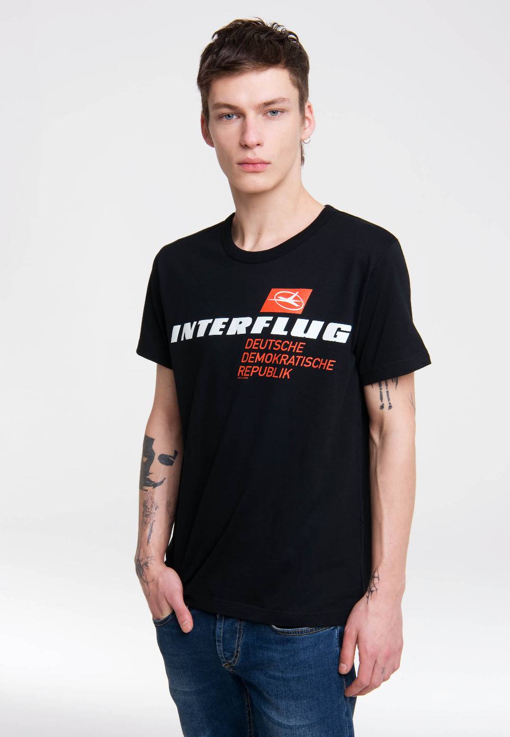 Logoshirt Interflug DDR - T-Shirt Print - Herren Osterangebot