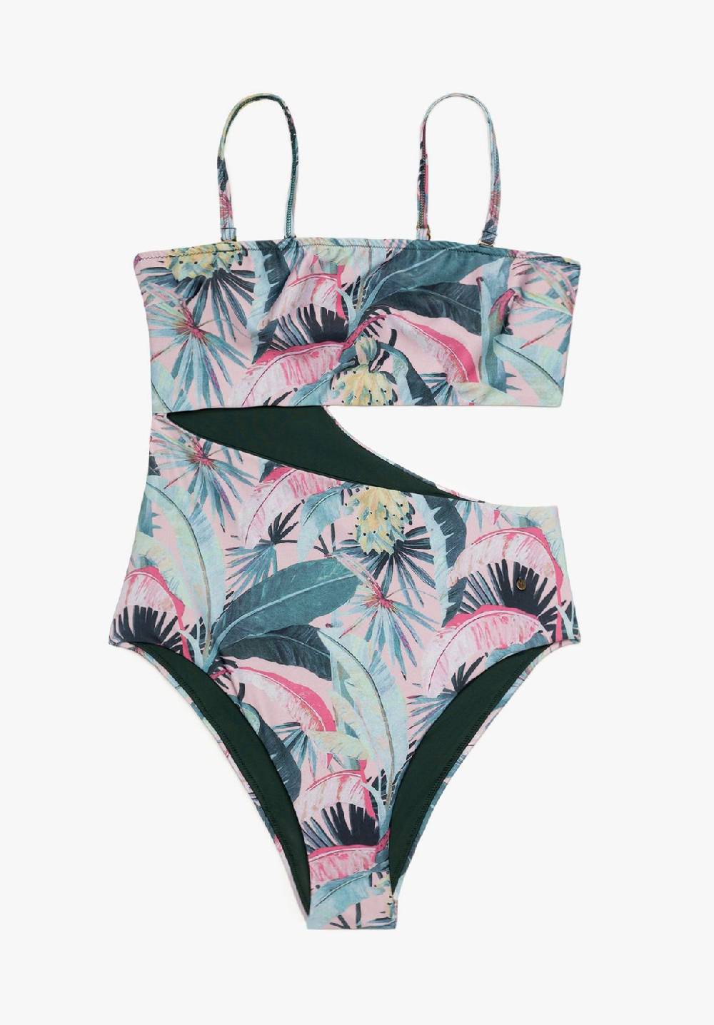 Lovjoi Badeanzug Asymmetrical HIBISCO Recycled Print Black Friday