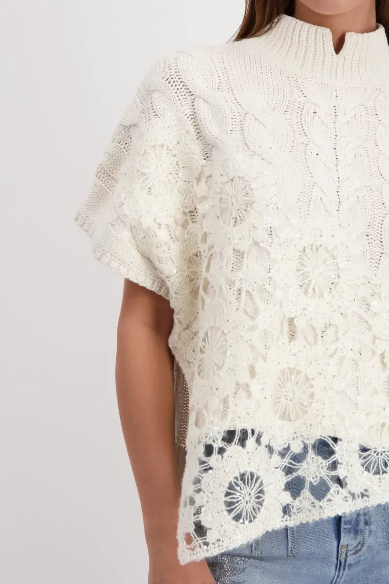 ﻿Monari Pullover mit Spitze Große Rabatte