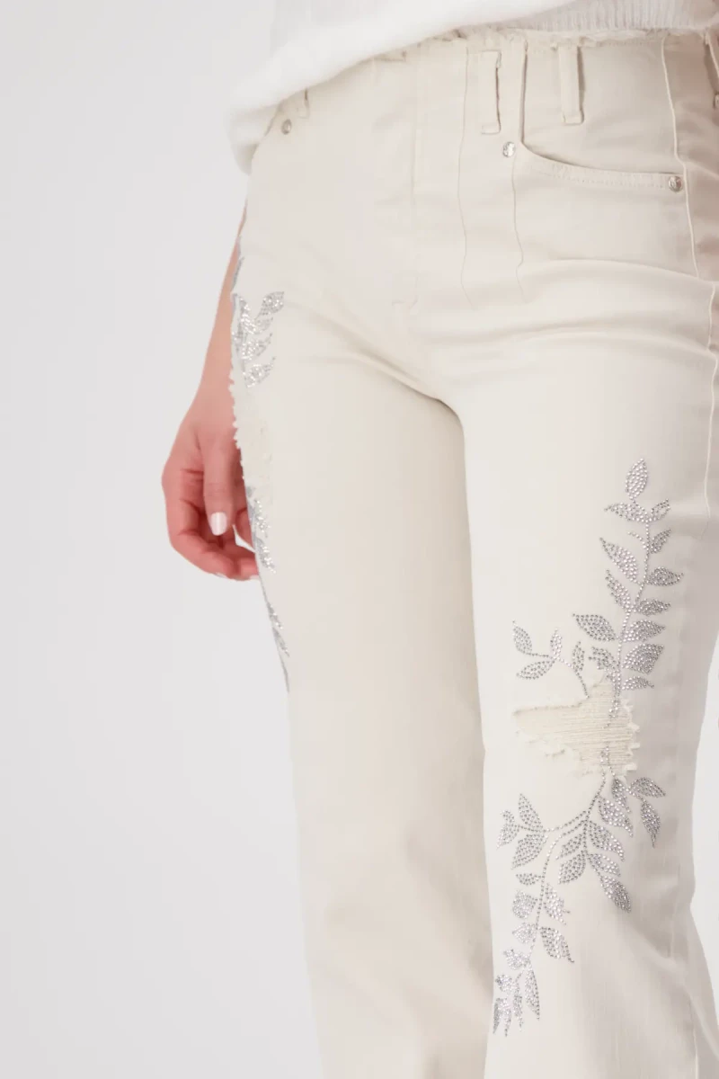 Monari Wide Leg Hose mit Schmuck Tägliche Deals