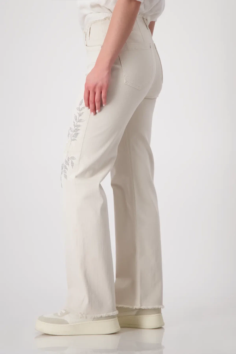 Monari Wide Leg Hose mit Schmuck Tägliche Deals