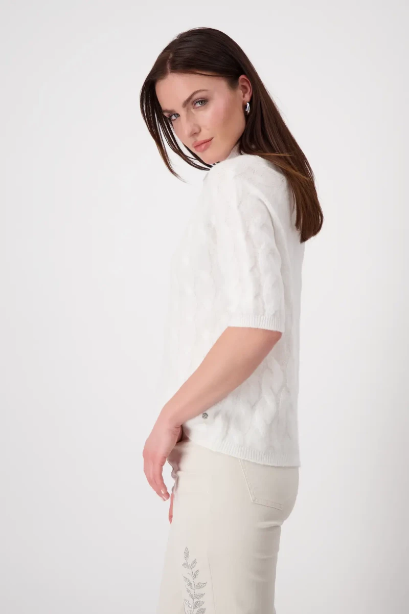 Monari Flauschiger Pullover mit Zopfmuster VIP-Rabatte