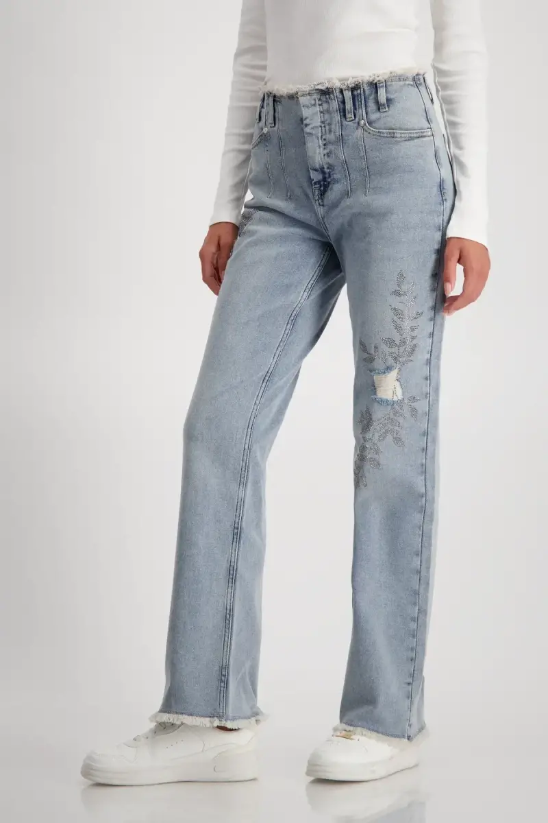 Monari Wide Leg Jeans mit Schmuck Letzter Tag