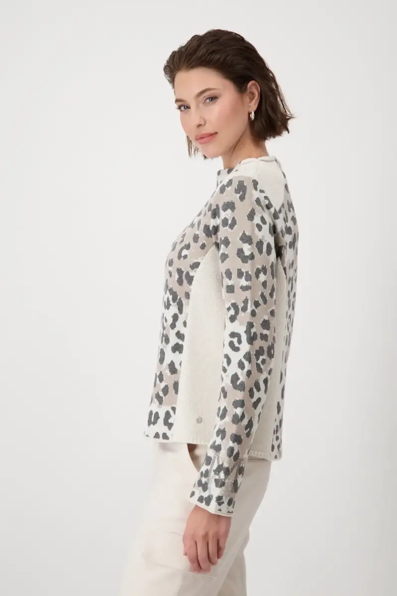 Monari Pullover mit Leomuster Bis zu 60% Rabatt