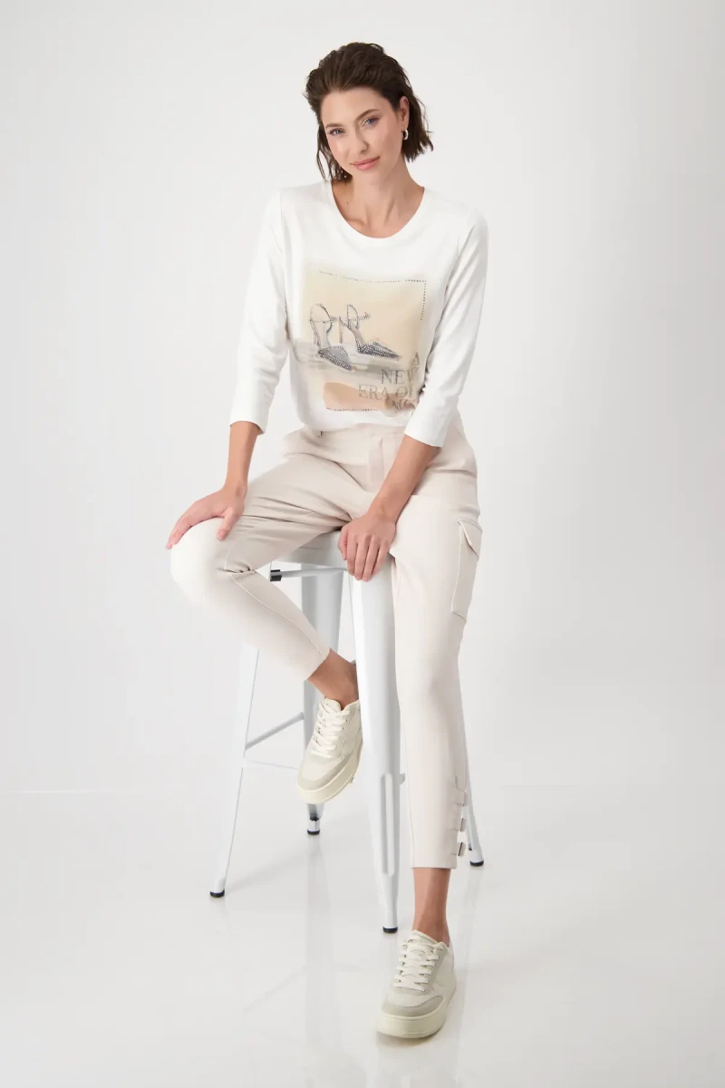 Monari Shirt mit High Heels Print Riesige Rabatte