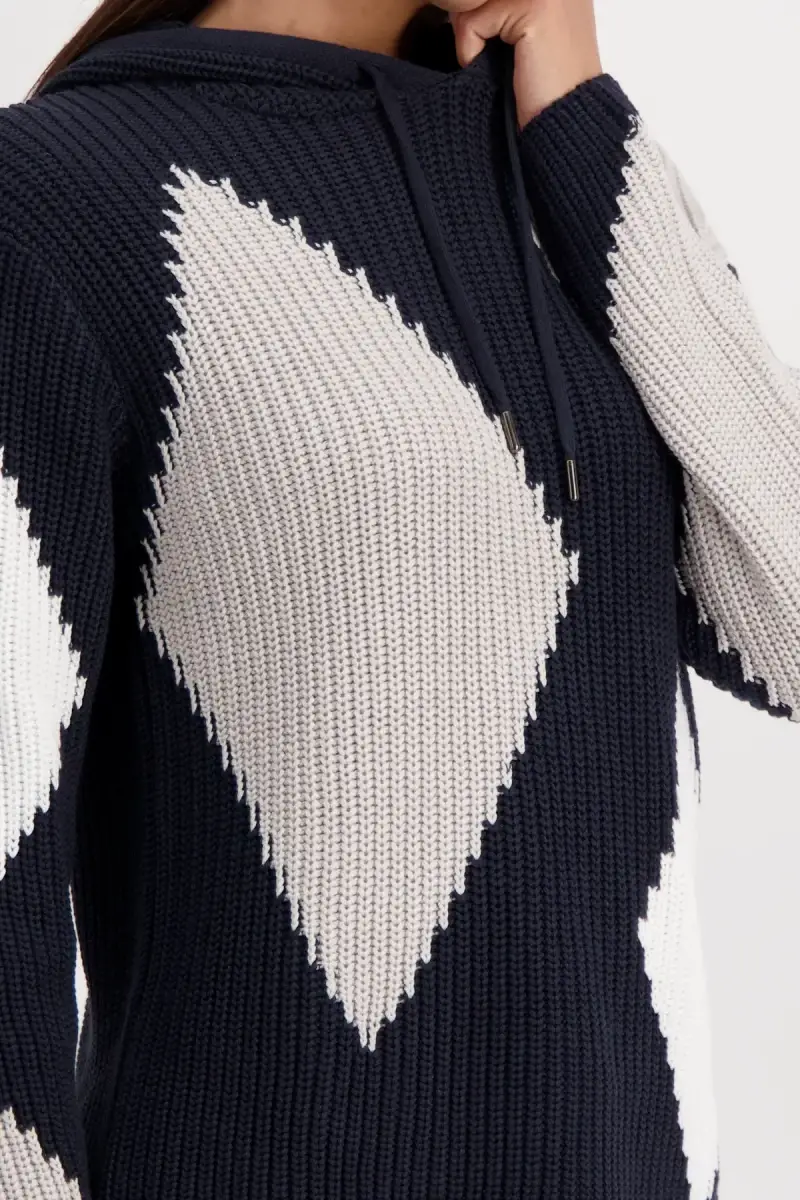 Monari Kapuzenpullover mit Rauten Angebote