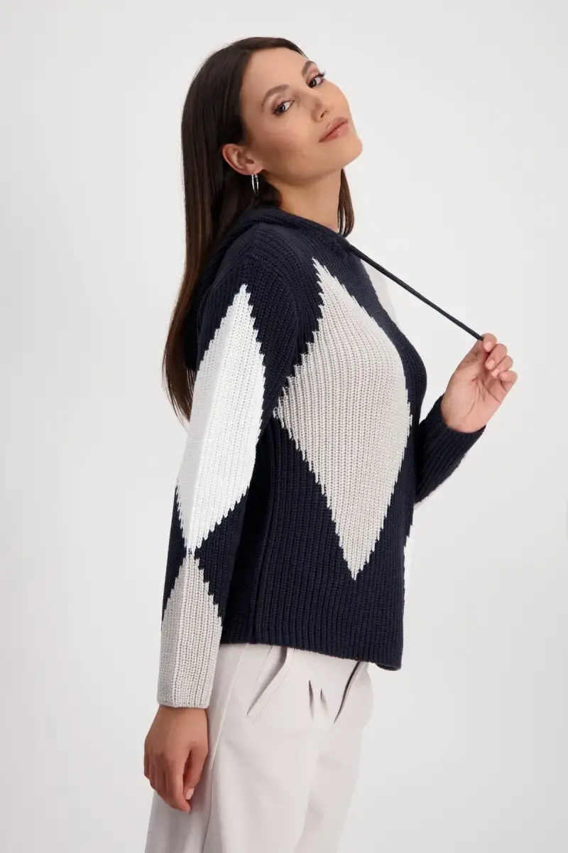 Monari Kapuzenpullover mit Rauten Angebote