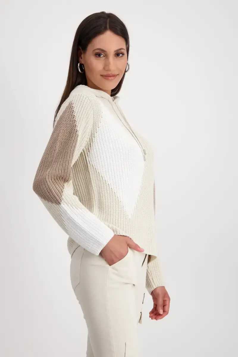 Monari Kapuzenpullover mit Rauten Günstiger Verkauf