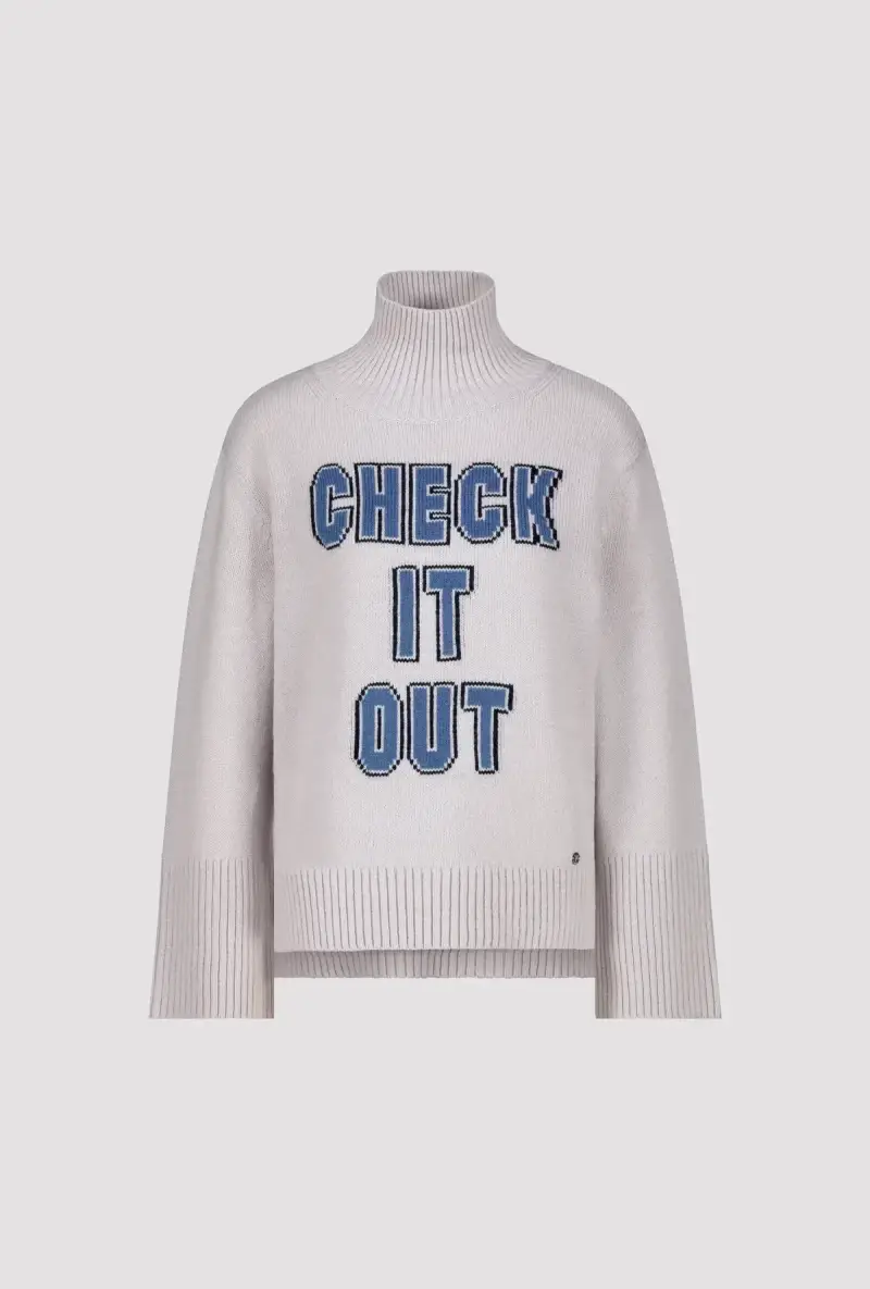 Monari Strickpullover mit Schrift Fabrik Onlineshop