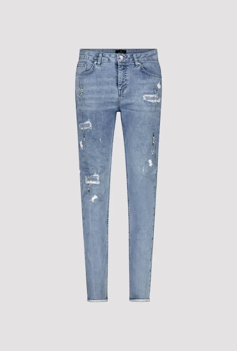 Monari Jeans mit Rissen und Schmuck Lagerräumung