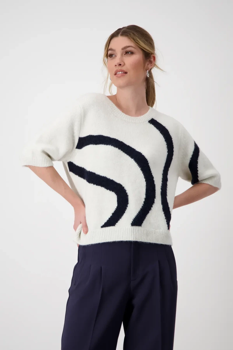 Monari Strickpullover mit Intarsienmuster Top Angebot