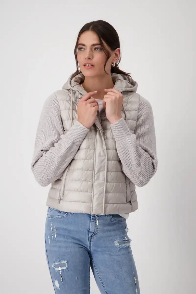 Monari Steppjacke mit Strickärmeln Tägliche Deals
