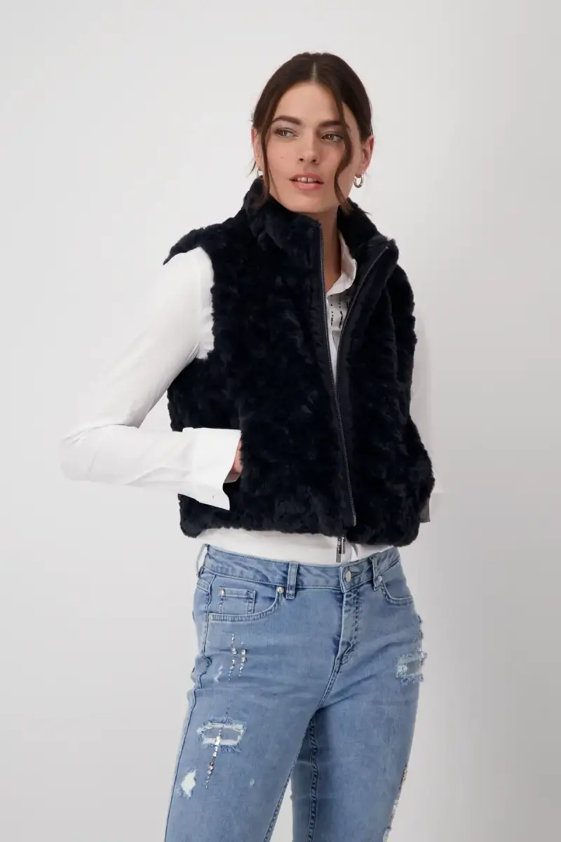 Monari Cropped-Weste mit Taschen Riesige Ersparnisse