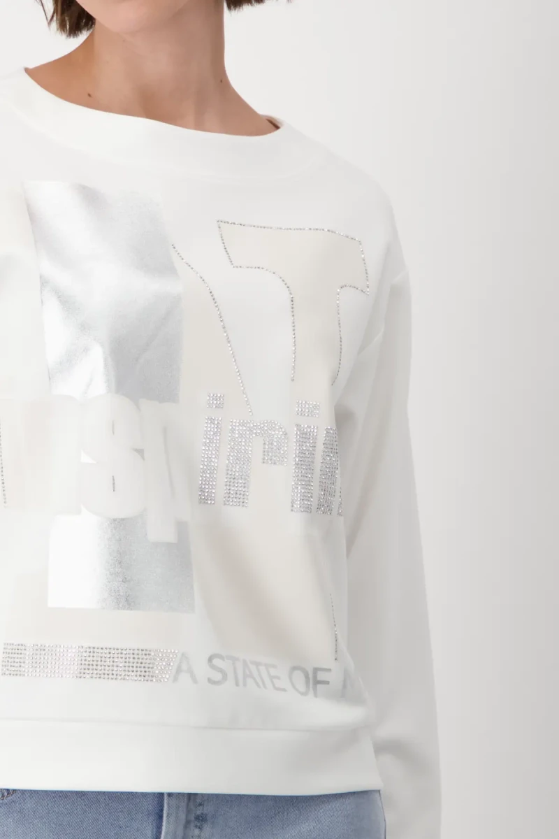 Monari Sweatshirt mit Schrift Vierteljährliche Förderung