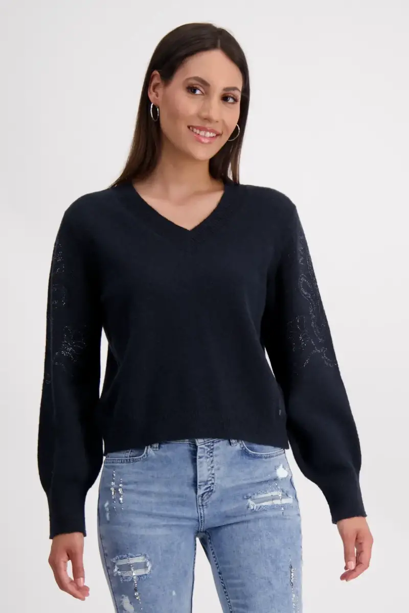 Monari Wendepullover mit Schmuck Black Friday Preise