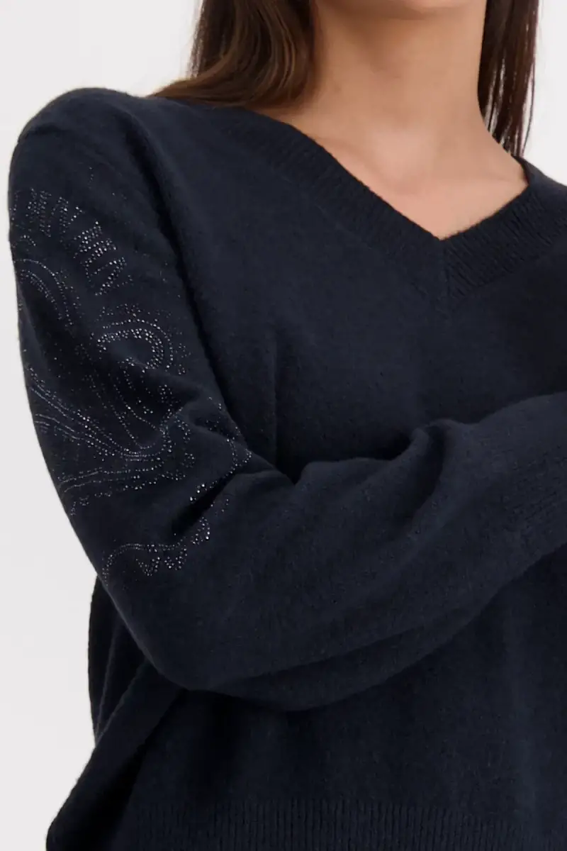 Monari Wendepullover mit Schmuck Black Friday Preise