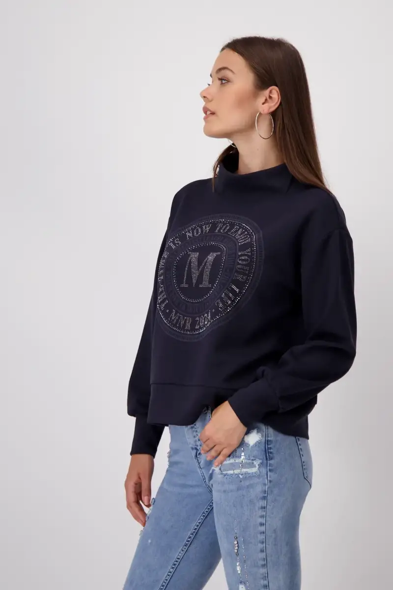Monari Sweatshirt mit Emblem Print Im Verkauf