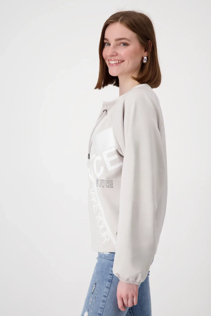 Monari Sweatshirt mit Schmuckschrift Rabatte dieses Monats