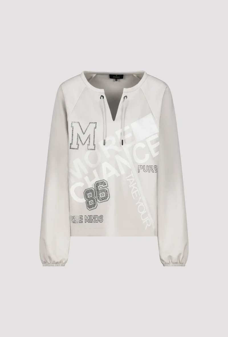 Monari Sweatshirt mit Schmuckschrift Rabatte dieses Monats
