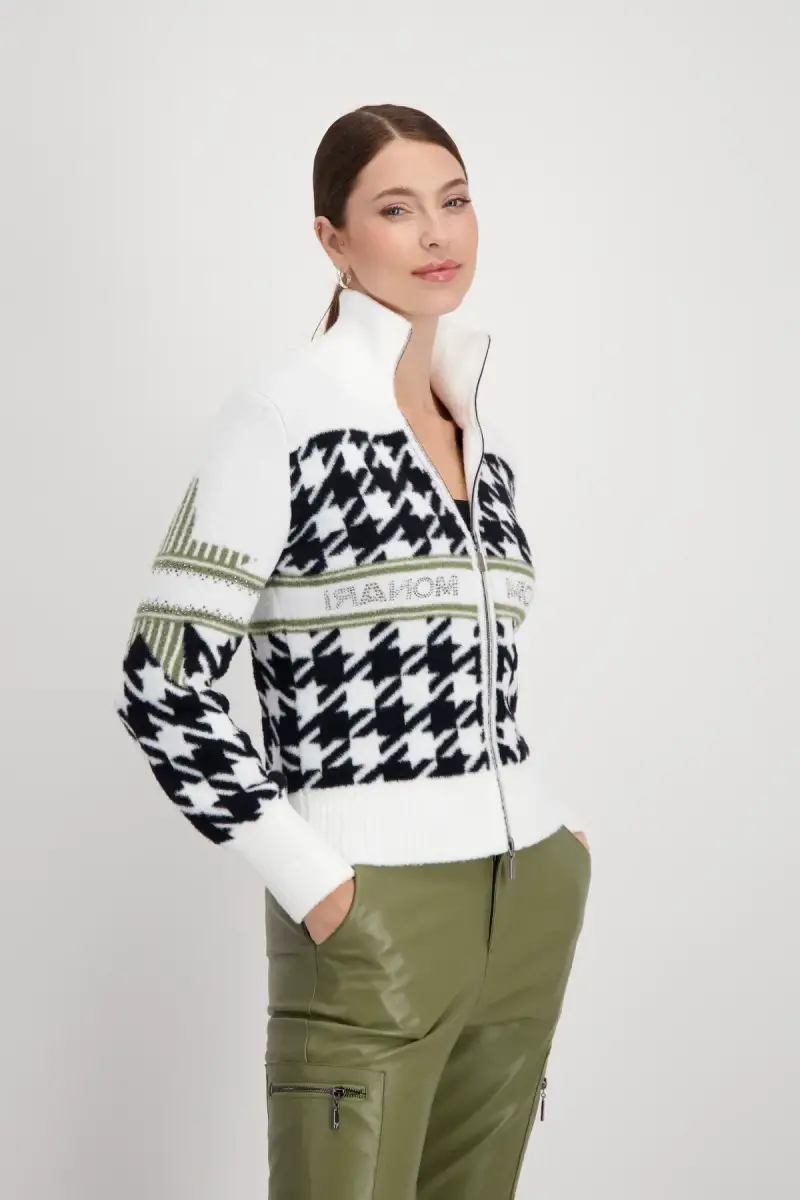 Monari Strickjacke mit Hahnentrittmuster im Angebot