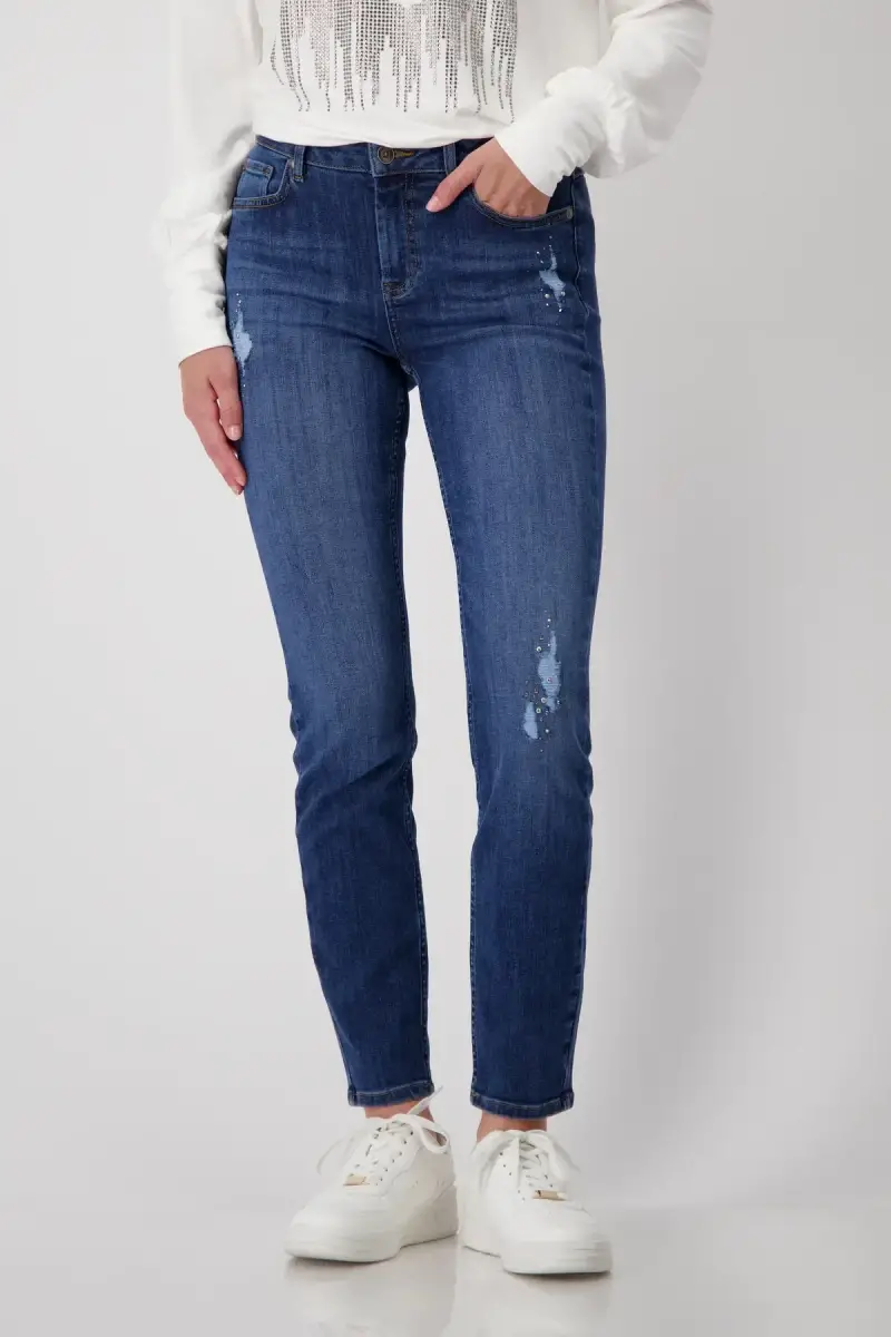 Monari Destroyed Jeans mit Strass Muttertagsangebot