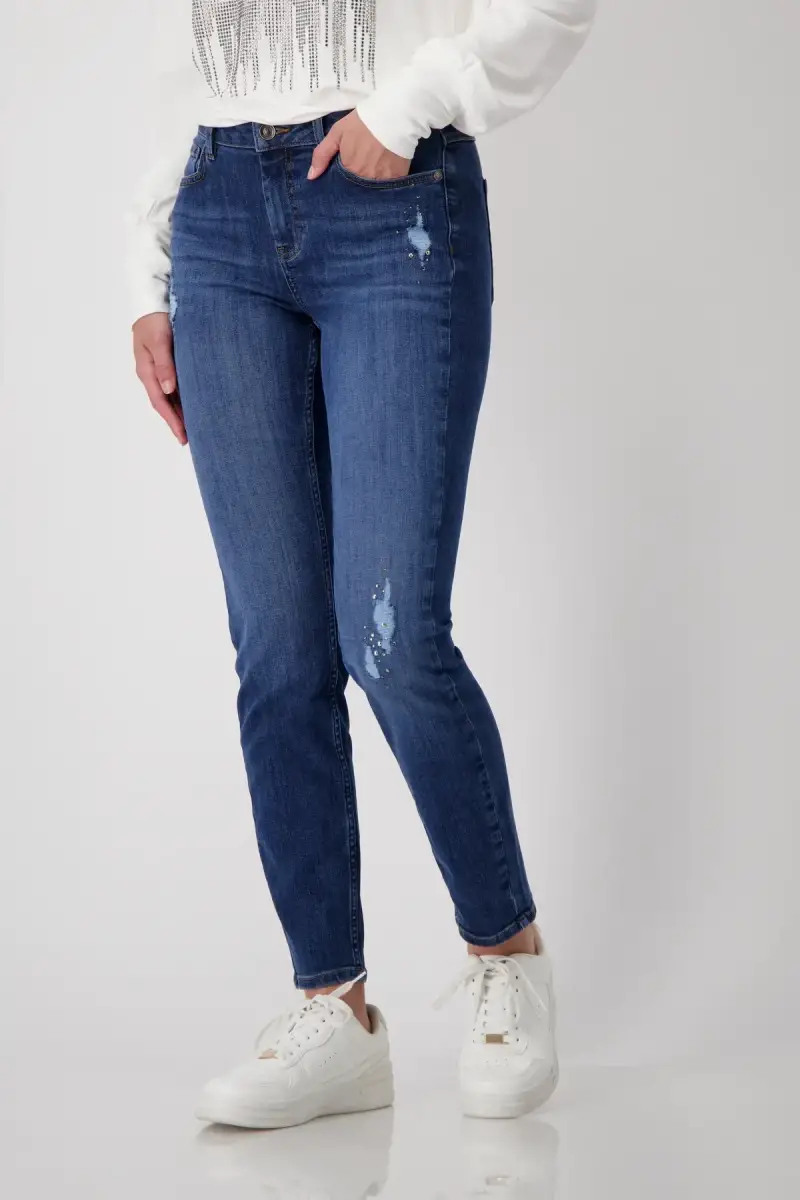Monari Destroyed Jeans mit Strass Muttertagsangebot