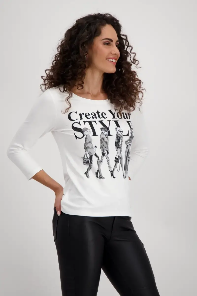 Monari Shirt mit Frauen Zeichnung Jubiläumsangebot
