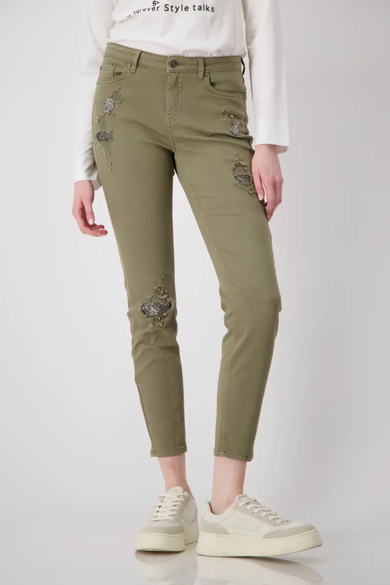 Monari Destroyed Jeans mit Schmuck Zeitlich begrenztes Angebot