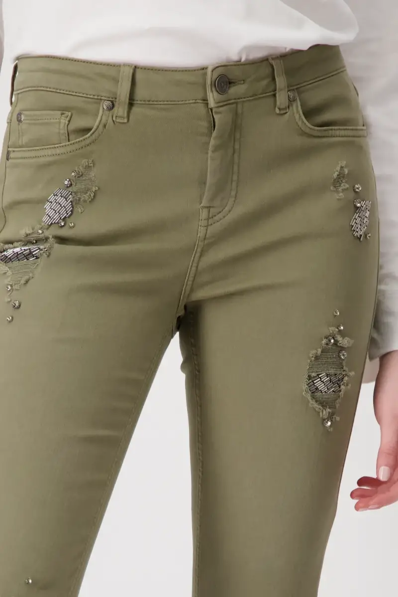 Monari Destroyed Jeans mit Schmuck Zeitlich begrenztes Angebot