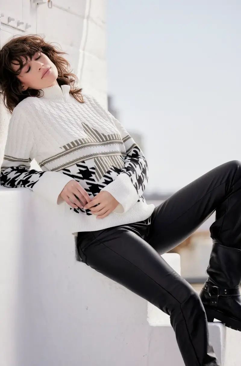 Monari Pullover mit Hahnentrittmuster Blitzangebot