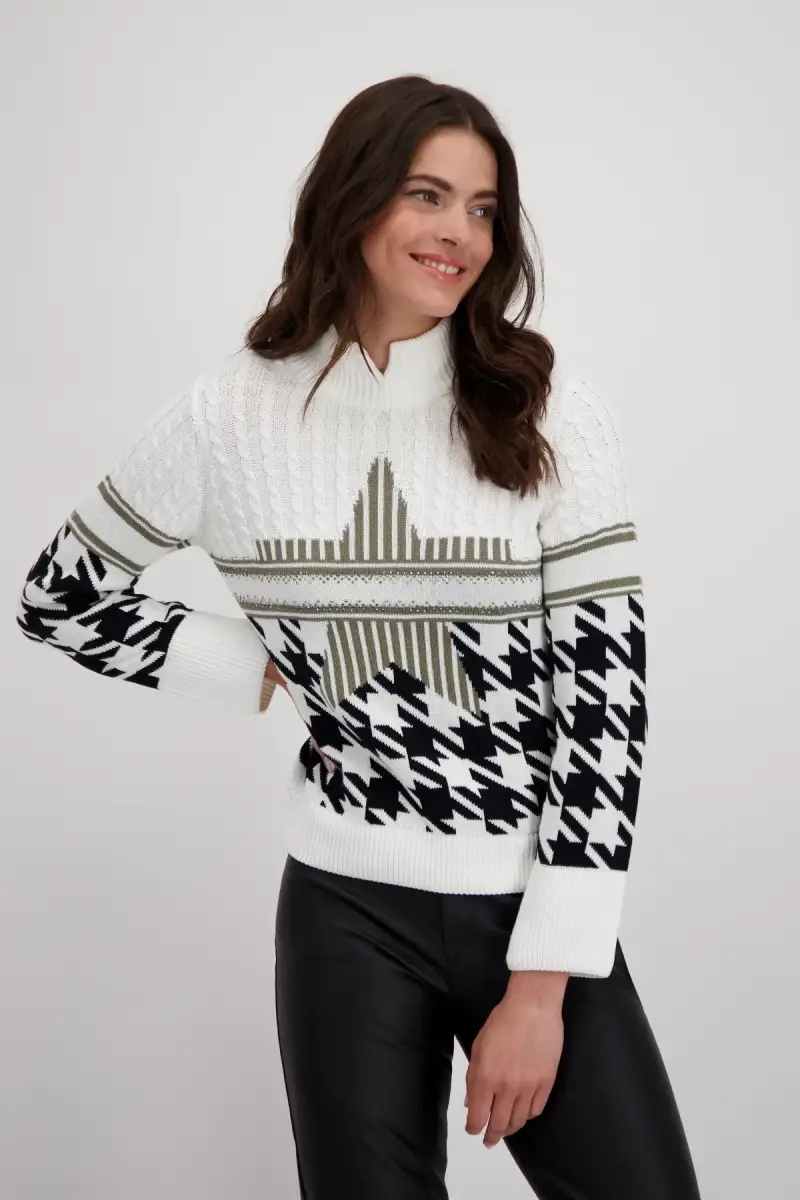 Monari Pullover mit Hahnentrittmuster Blitzangebot