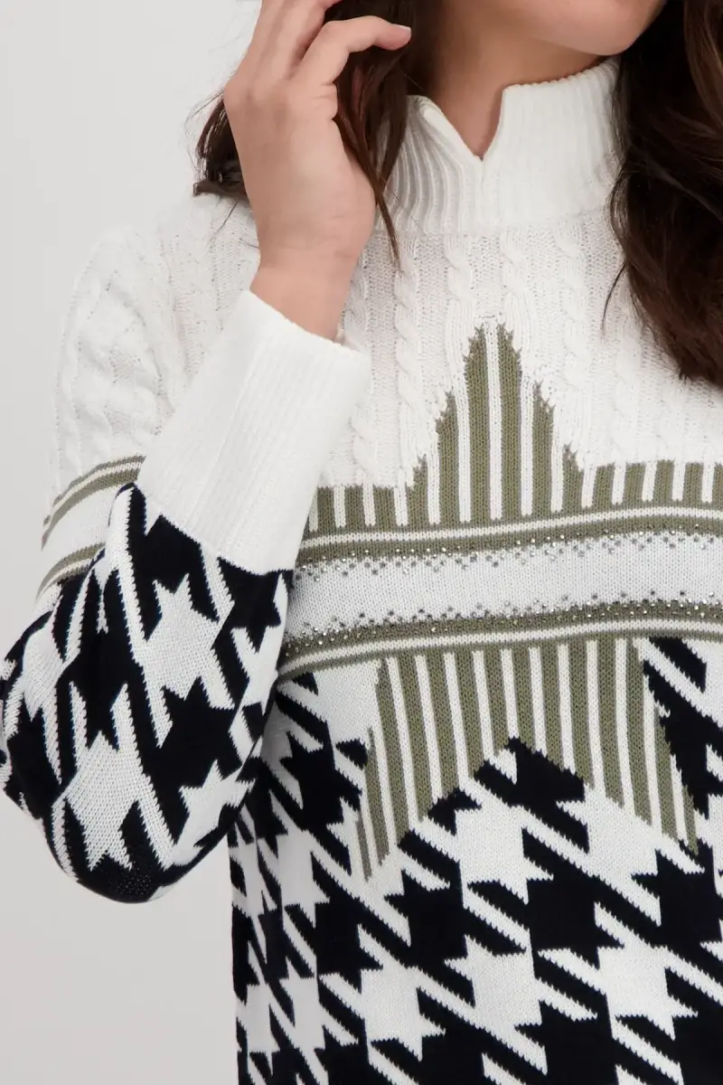 Monari Pullover mit Hahnentrittmuster Blitzangebot