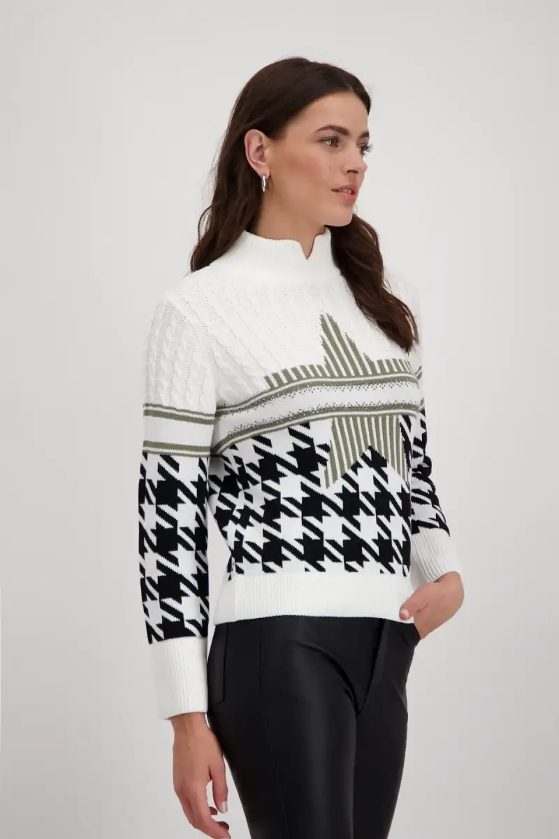 Monari Pullover mit Hahnentrittmuster Blitzangebot