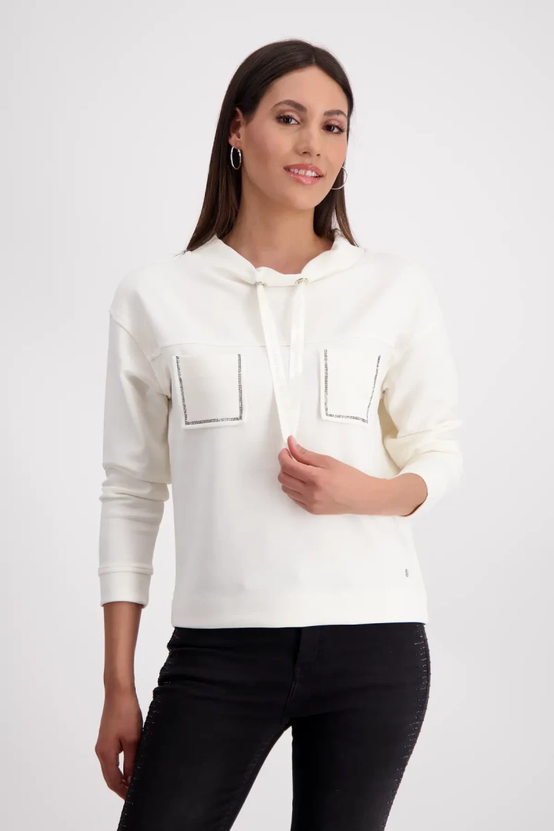Monari Sweatshirt mit geschmückten Taschen Discount Store für neue Produkte