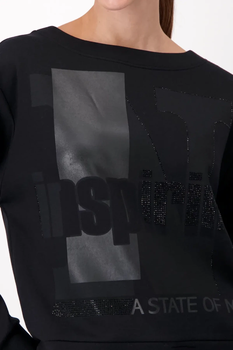 Monari Sweatshirt mit Schrift Nur noch ein Tag übrig