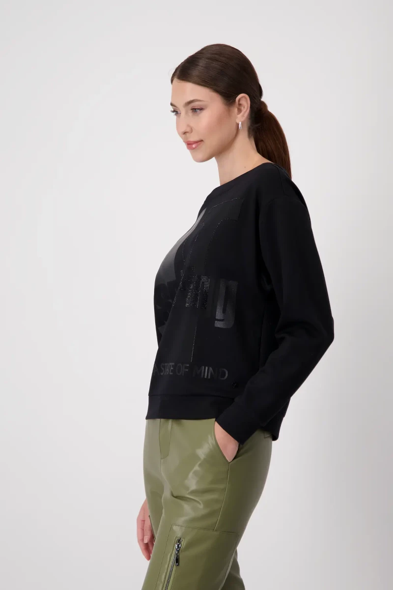 Monari Sweatshirt mit Schrift Nur noch ein Tag übrig