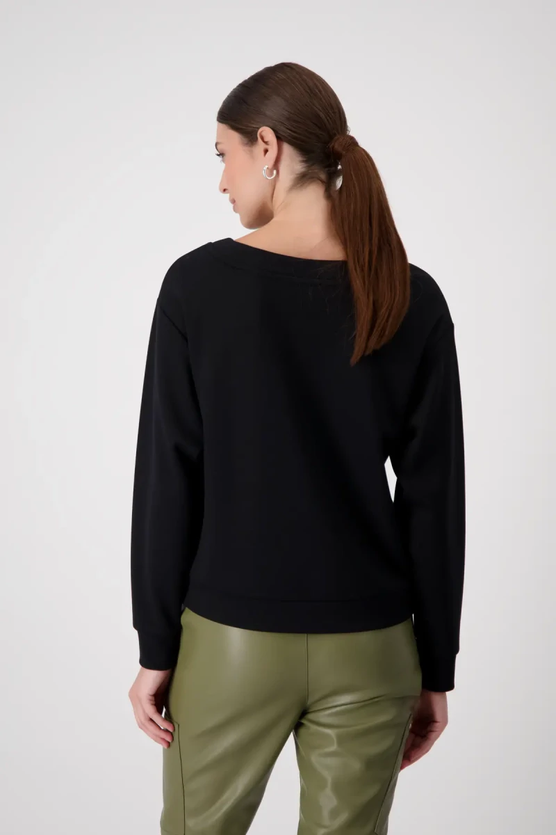 Monari Sweatshirt mit Schrift Nur noch ein Tag übrig