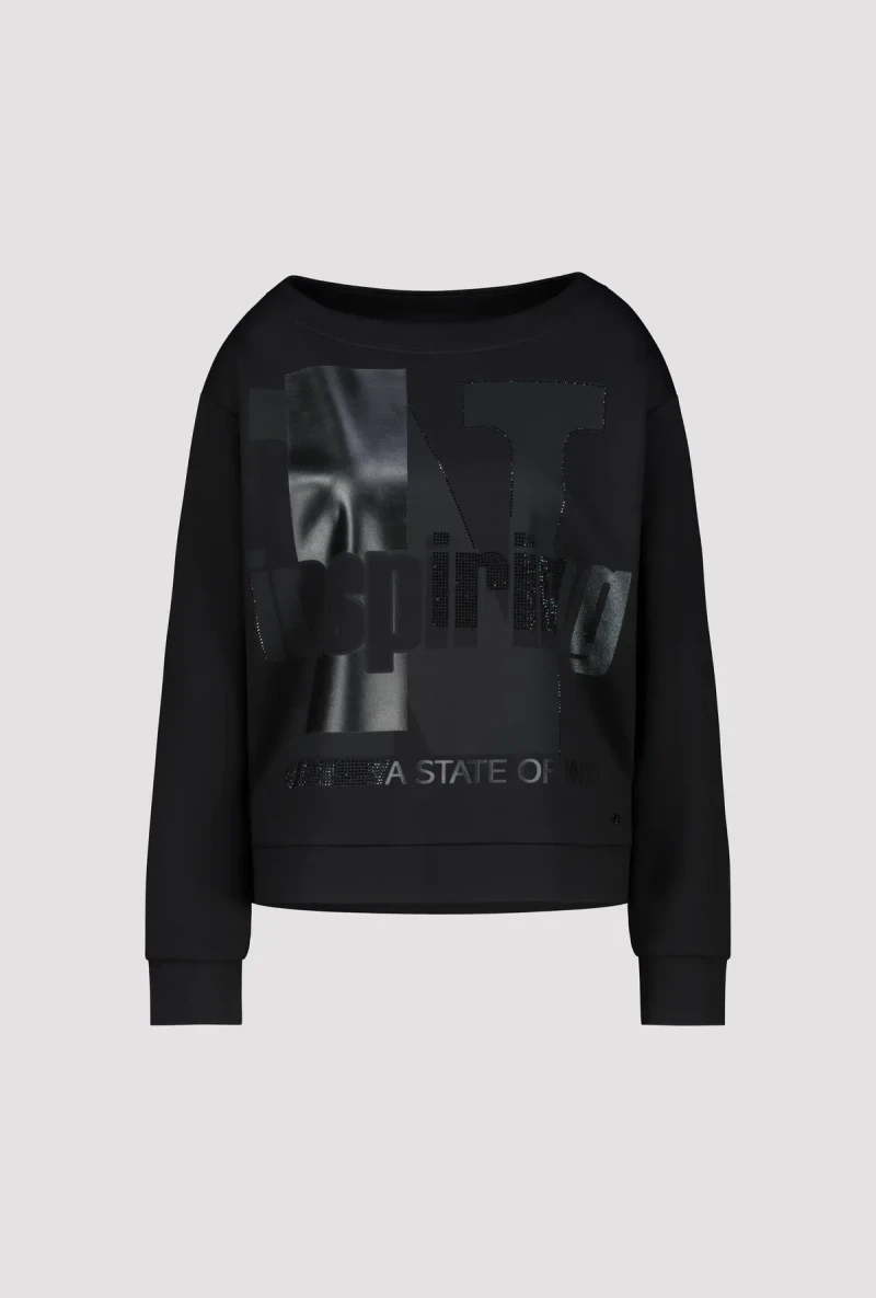 Monari Sweatshirt mit Schrift Nur noch ein Tag übrig