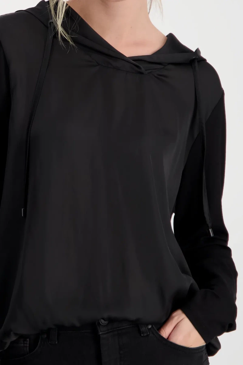Monari Satin Blusenshirt mit Kapuze Kostenloser Versand international