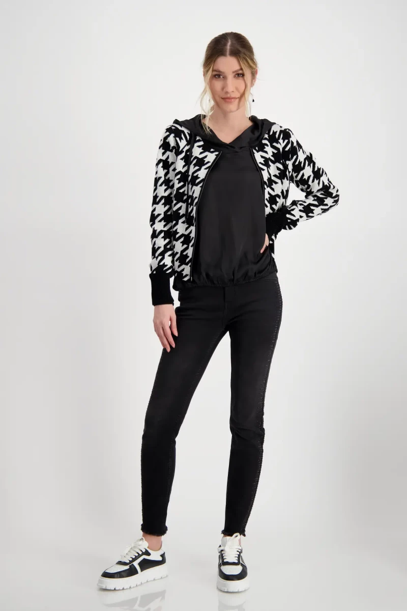 Monari Satin Blusenshirt mit Kapuze Kostenloser Versand international