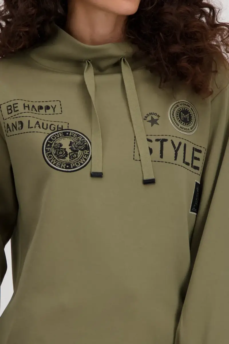 Monari Sweatshirt mit Patches und Strass Im Verkauf