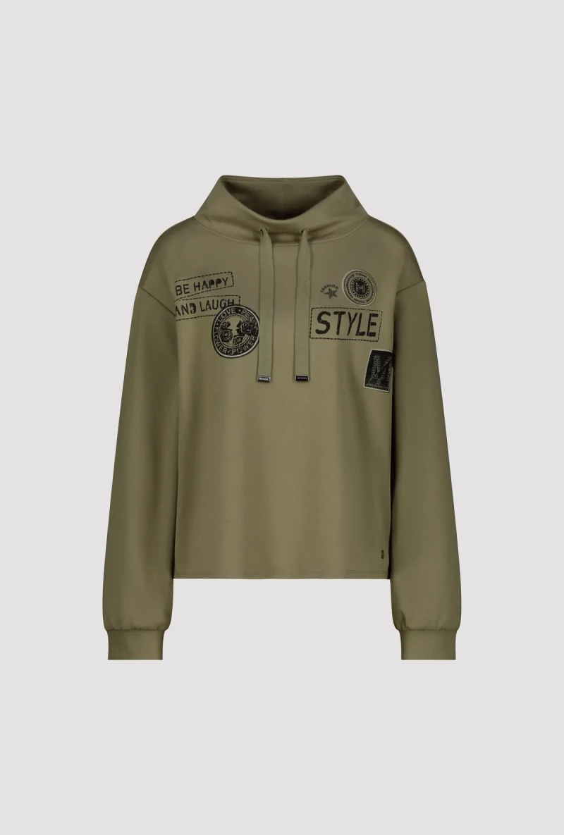 Monari Sweatshirt mit Patches und Strass Im Verkauf