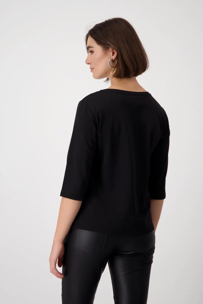 Monari Shirt mit Strass Schrift Auslauf