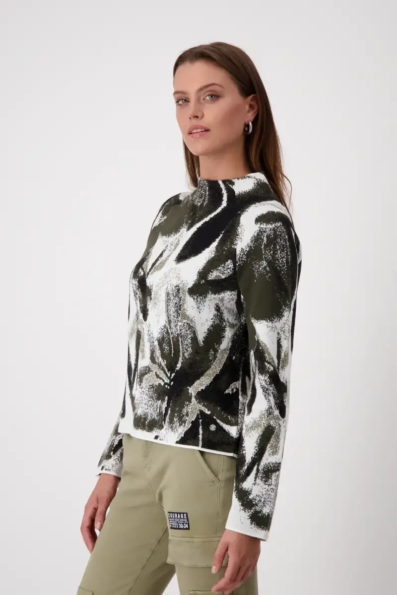 Monari Strickpullover mit Blumenmuster im Angebot