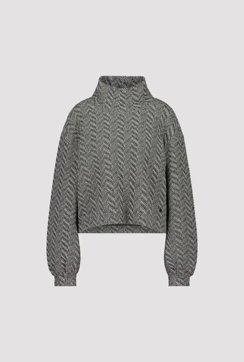 Monari Sweatshirt mit Fischgrat-Muster Fabrikverkauf