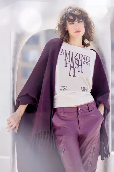Monari Shirt mit Pailletten Schrift Kostenloser Versand