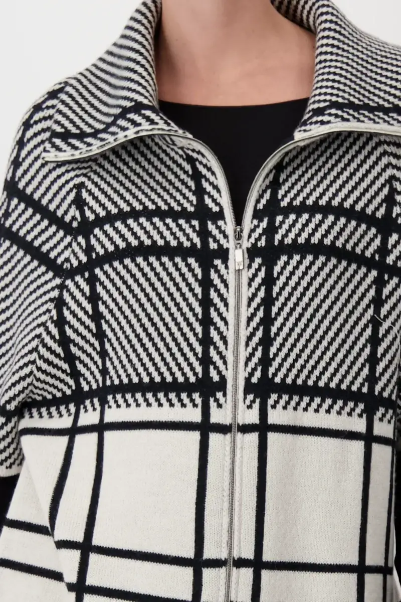 Monari Strickcape Karo Neueste Mode
